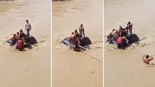 Familia limeña seguía el GPS, cayó al río Ica y quedó atrapada (VIDEO)
