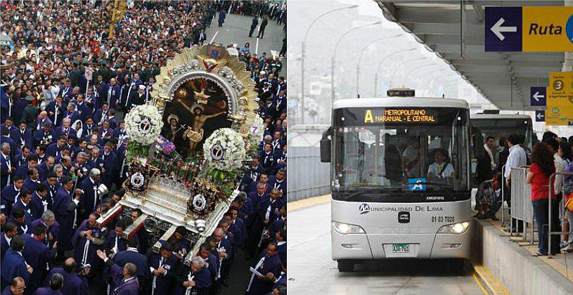 Señor de los Milagros: Sepa los desvíos del Corredor Azul y del Metropolitano 