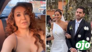 Janet Barboza llegó tarde al matrimonio de Valeria Piazza y Pierre Cateriano: “Hubo un accidente” 