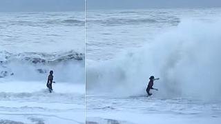 Youtube: dueña de perrito se arroja al mar para rescatarlo pero casi se ahoga (VIDEO)