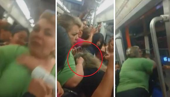 Dos mujeres agarran de los pelos a otra dentro del metro (VIDEO)