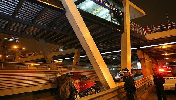 Metropolitano: Mujer murió tras choque de auto con estación [VIDEO]