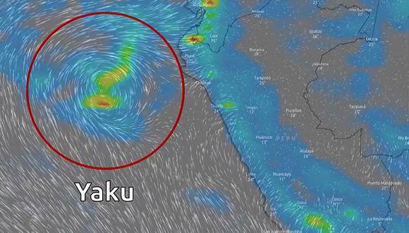 Ciclón de características tropicales no organizado "Yaku". (Foto: @senamhiperu)