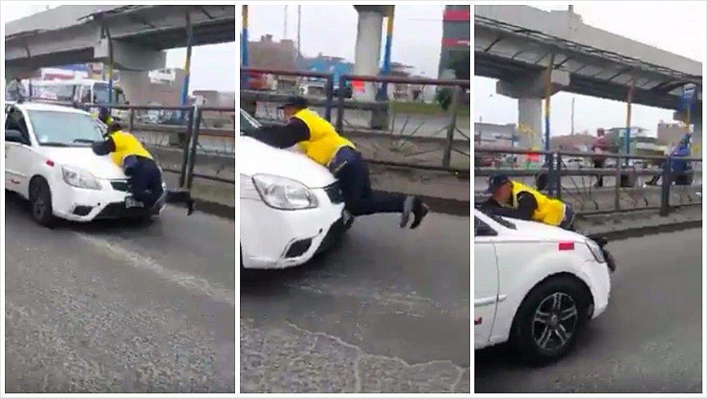 ​Taxista no quiso identificarse, aceleró su auto y arrastró a inspector municipal (VIDEO)