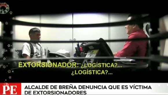 Un video muestra cuando el alcalde de Breña sostiene una conversación con un sujeto, quien le pedía “logística” para evitar la distribución de los panfletos con denuncias. (Captura: América Noticias)