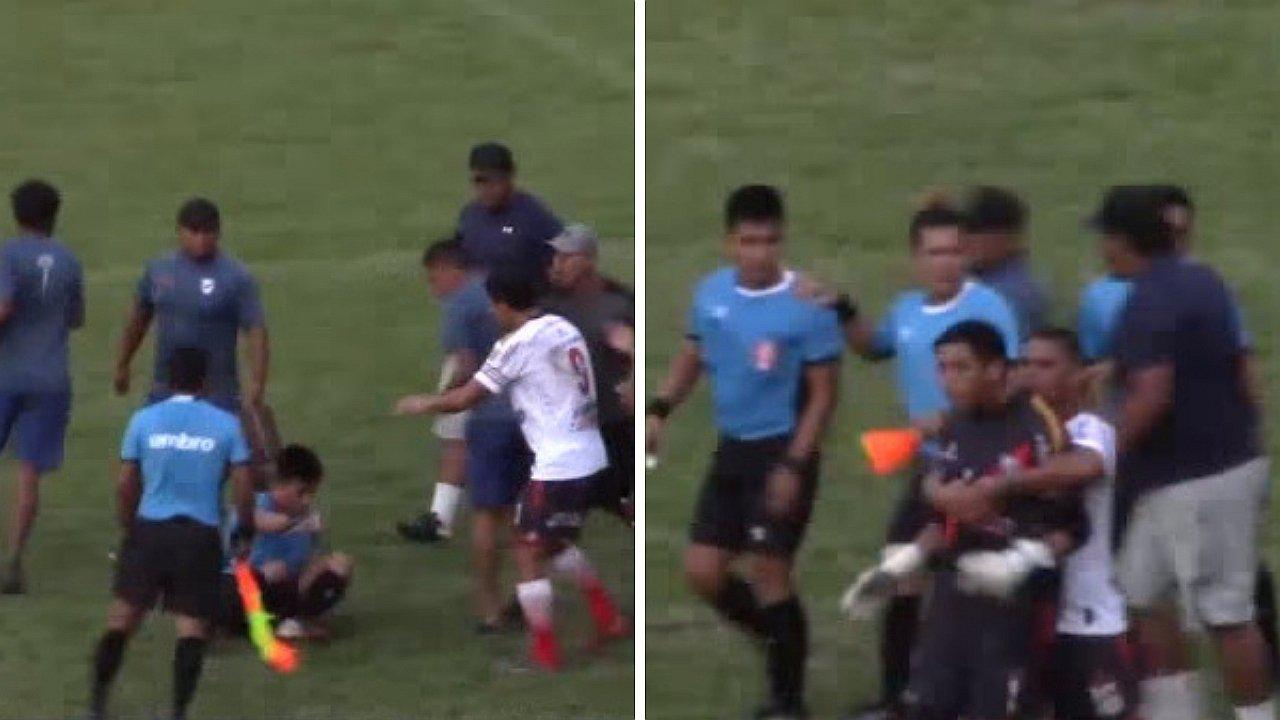 Jugadores de Copa Perú agreden a árbitro por expulsión (VIDEO)