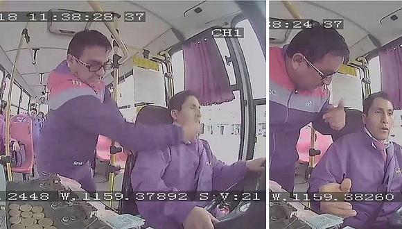 ​Sujeto puñetea a chofer de bus porque no lo dejó en paradero prohibido (VÍDEO)