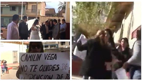 ​Huaraz: mujer acude a boda del padre de su hija y arma tremendo alboroto