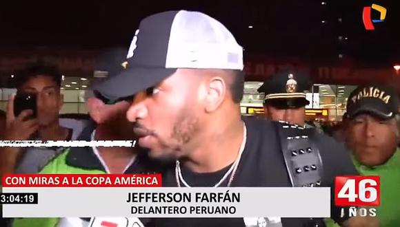 Jefferson Farfán a su llegada a Lima: "Espero recuperarme de mi lesión lo más rápido posible" 