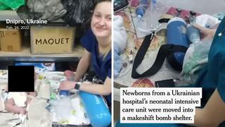 Bebés ucranianos son trasladados a refugios antiaéreos ante invasión rusa | VIDEO