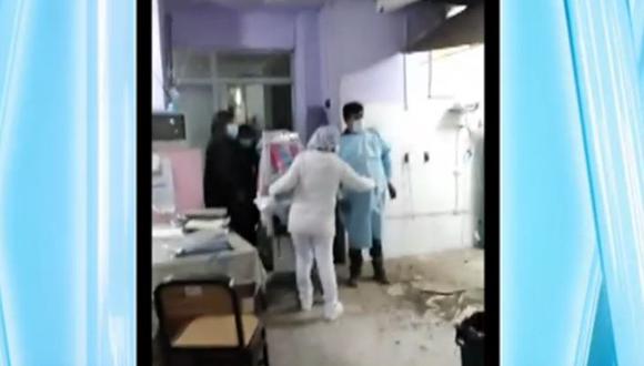 Caída de cielo raso del hospital El Carmen de Huancayo en sala de recién nacidos no causó daños a menores. (Captura: Canal N)