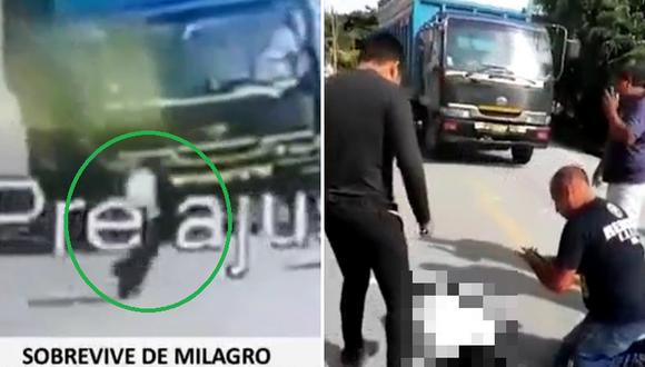 Anciano es atropellado por camión y transeúntes aprovechan para robarle (VIDEO)