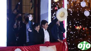Pedro Castillo celebró su proclamación como presidente con balconazo y junto a Dina Boluarte | VIDEO 