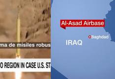 Irán ataca con diez cohetes base iraquí donde se albergan tropas estadounidenses