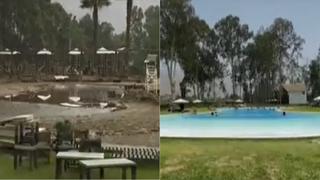 Huaico en Cieneguilla dejó como “pantano” club campestre recién inaugurado