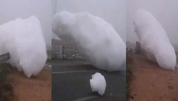 YouTube: Nubes de espuma caen y quedan sorprendidos con insólito fenómeno [VIDEO]