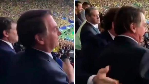 Perú vs. Brasil: presidente de la Conmebol y su abrazo de gol con Jair Bolsonaro│VIDEO