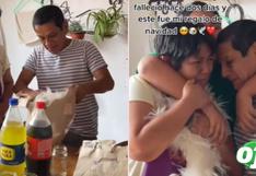 Padre de familia rompe en llanto al recibir de regalo un peluche parecido a su difunto perrito