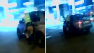Chofer embiste y arrastra a policía de tránsito que lo intervino en Surco | VIDEO 