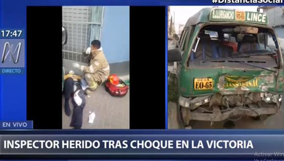 El inspector de tránsito atropellado fue llevado al hospital Dos de Mayo. (Imagen: Canal N)