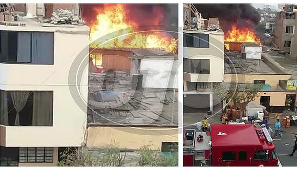 Incendio de regulares proporciones se produjo en una quinta de Lince (FOTOS Y VIDEO)