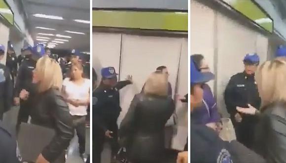 Mujer protagoniza escándalo dentro de metro porque le pisaron una sandalia (VIDEO)