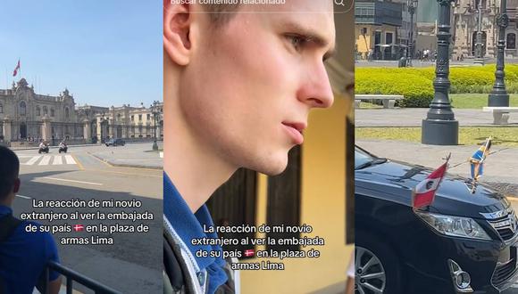Reacción del joven danés al ver la embajada de su país. (Foto: composición EC)