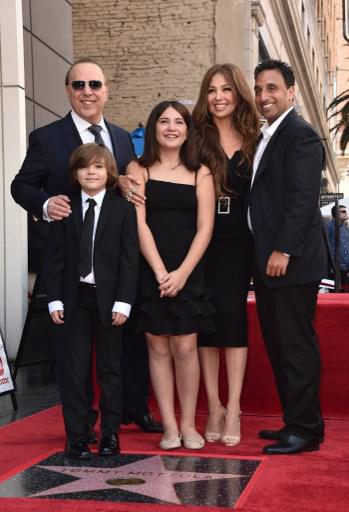 HOLLYWOOD, CALIFORNIA - OCTOBER 10: Tommy Mottola, Matthew Mottola, Sabrina Mottola, Thalia and Michael Mottola attend ceremony honoring Tommy Mottola with the 2,676th star on the Hollywood Walk of Fame on October 10, 2019 in Hollywood, California.   Alberto E. Rodriguez/Getty Images/AFP