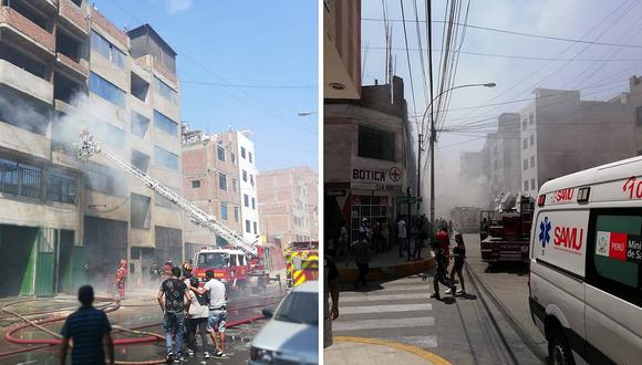 Controlan incendio en almacén del Centro de Lima (FOTOS)