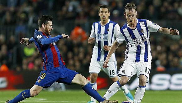 Barcelona vence 3-2 al Real Sociedad con 2 goles y una asistencia de Messi 