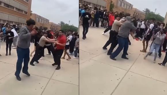 Al menos 30 estudiantes estuvieron involucrados en la pelea escolar. (Foto: Captura de video)