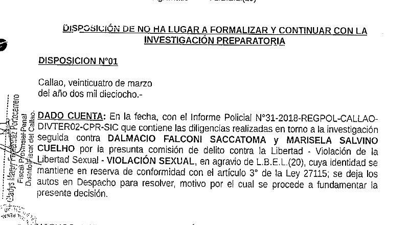 Archivan denuncia de violación y liberan a acusado 