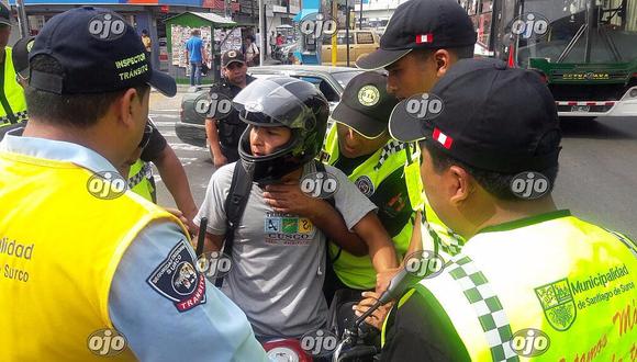 ​Surco: Intervienen motos colectivos en estación Cabitos (VIDEO)