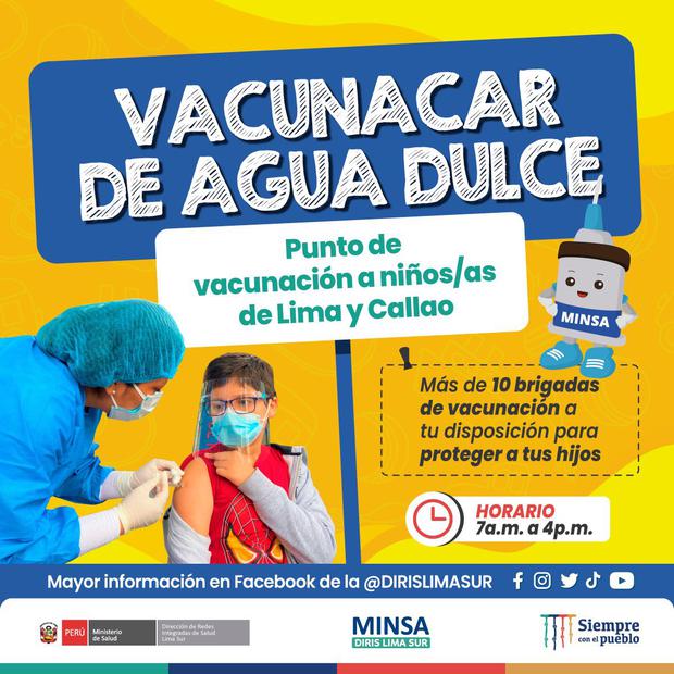 Vacunatorio de Agua Dulce será exclusivo para inmunización de niños de Lima y Callao.
