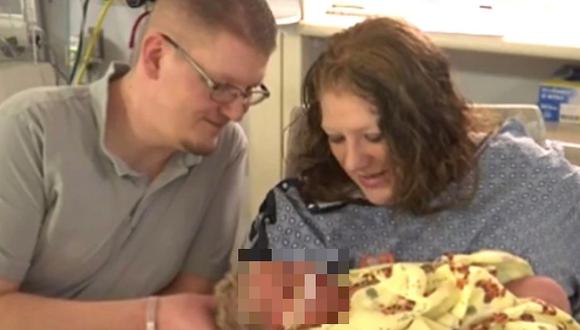 Mujer creía que no podía salir embarazada y dio a luz a un "súper bebé" de 7 kilos 