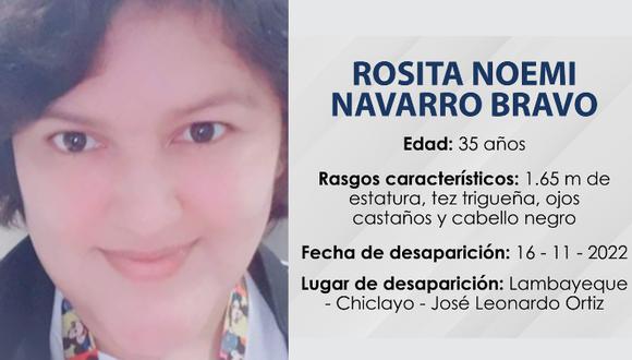 Rosita Noemi Navarro Bravo, de 35 años de edad, está desaparecida desde el 16 de noviembre. Foto: PNP