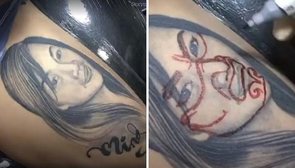 Hombre cubre el tatuaje de su expareja y obtiene un excelente resultado (VIDEO)