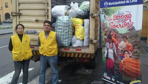​Municipalidad de Lima envia 13 toneladas de abrigo a Puno por friaje