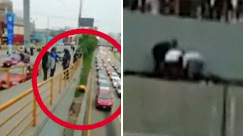 Ambulante casi cae a la Vía Expresa durante fiscalización municipal | VIDEO