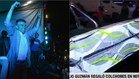 Julio Guzmán: Regalan colchones y almohadas durante mitin en Arequipa [VIDEO]