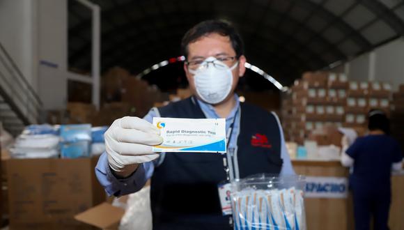 El Ministerio de Salud envió 1,400 pruebas rápidas a Junín, las cuales han sido distribuidas en todos los hospitales de la región. (Foto: Diresa Junín)