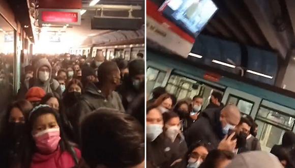 Pánico en el metro de Santiago. (Foto: Twitter)