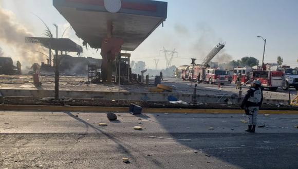 Así quedó la gasolinera luego de la explosión. (Foto: Twitter @GN_MEXICO_)