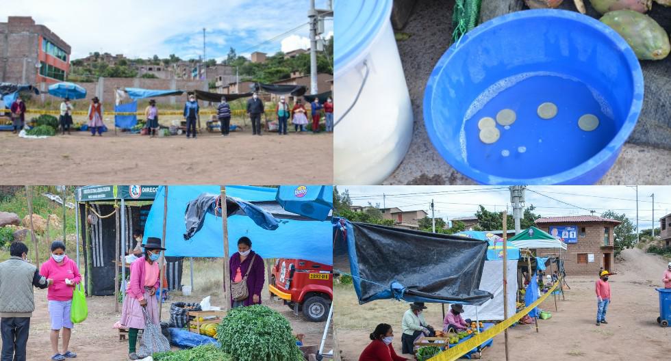 Ayacucho: Comerciantes organizan su propio mercado zonal y lavan las monedas para evitar contagios de COVID-19. (Foto: Municipalidad de Huanta)