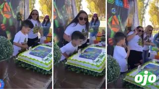 Niño golpea a su tía en su cumpleaños por aventarle la torta | VIDEO