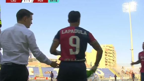 Gianluca Lapadula debutó oficialmente con Cagliari en la Copa Italia. (Foto: Captura)