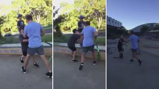Padre desata su furia contra adolescentes que hicieron bullying a su hijo (VIDEO)