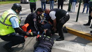 Surco: Motociclista salió despedido por los aires en choque con un automóvil IVIDEO