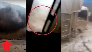 Otuzco: hombre graba desde su auto preciso momento en que feroz huaico los arrastra (VIDEO)