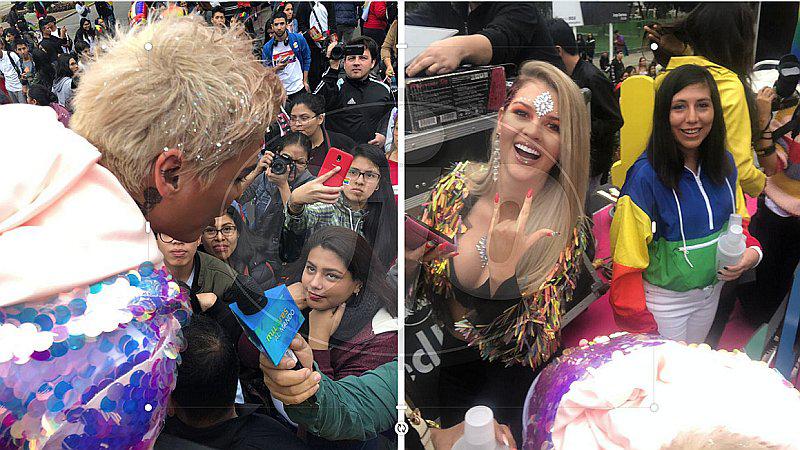 Zorro Zupe y Brunella Horna participan en la Marcha del Orgullo LGBT con coloridos looks│FOTOS